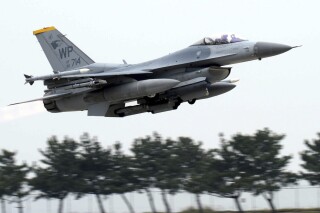 US F 16 crashes into sea off South Korean coast AP News